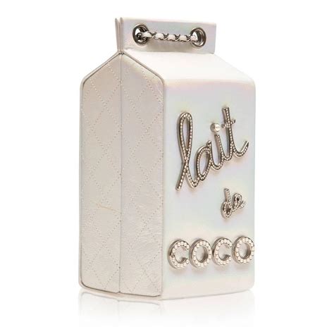 silver chanel milk carton bag